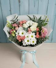 Букет цветов из:  Розы, Лизиантусы и Хризантемы в Новофрязино