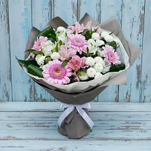 Букет цветов из:  Герберы, Альстромерии и Хризантемы в Новофрязино