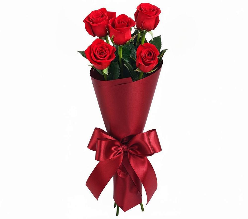 Букет 5 Красных роз Эдлесс Лав в Новофрязино