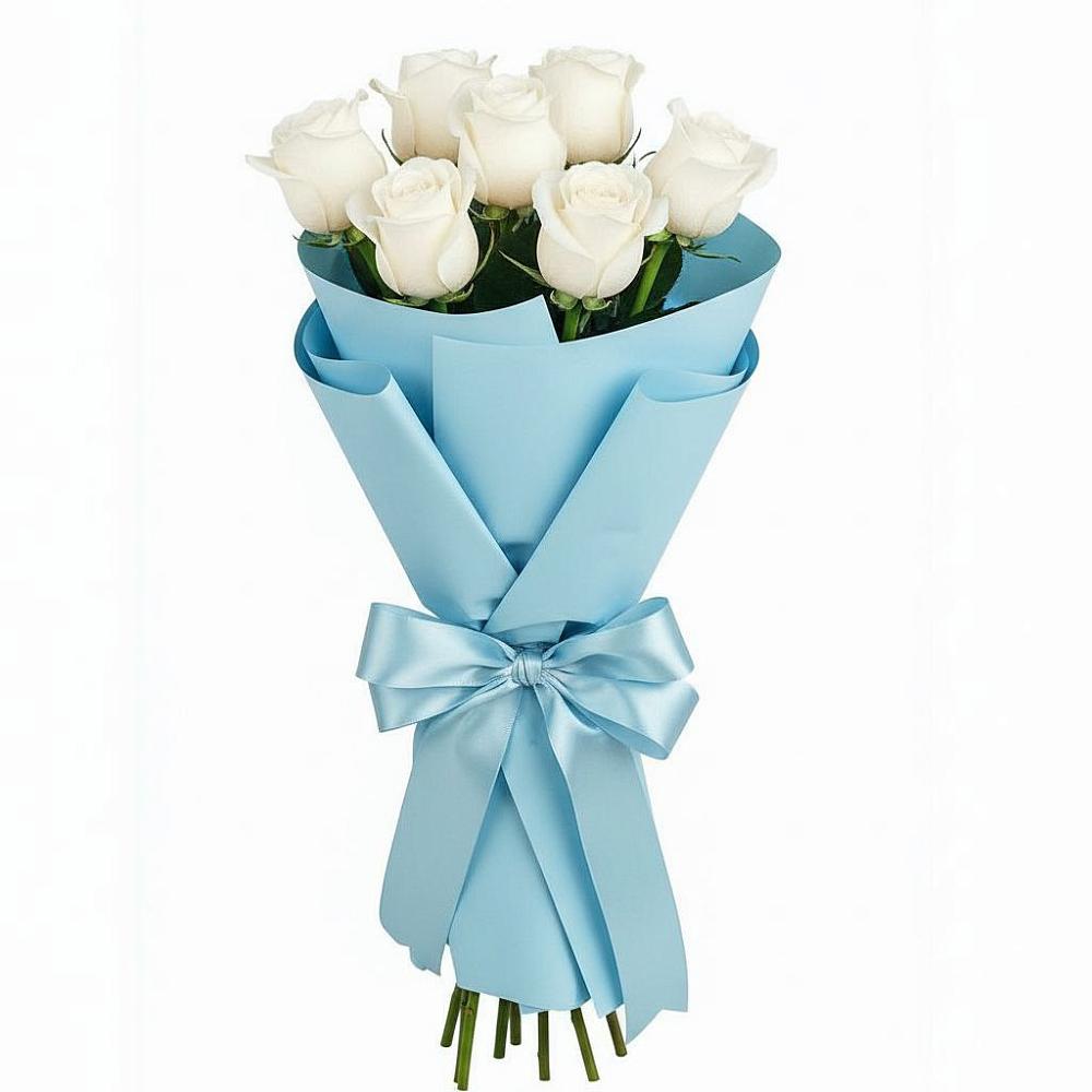 Букет 7 белых роз Проуд в Новофрязино