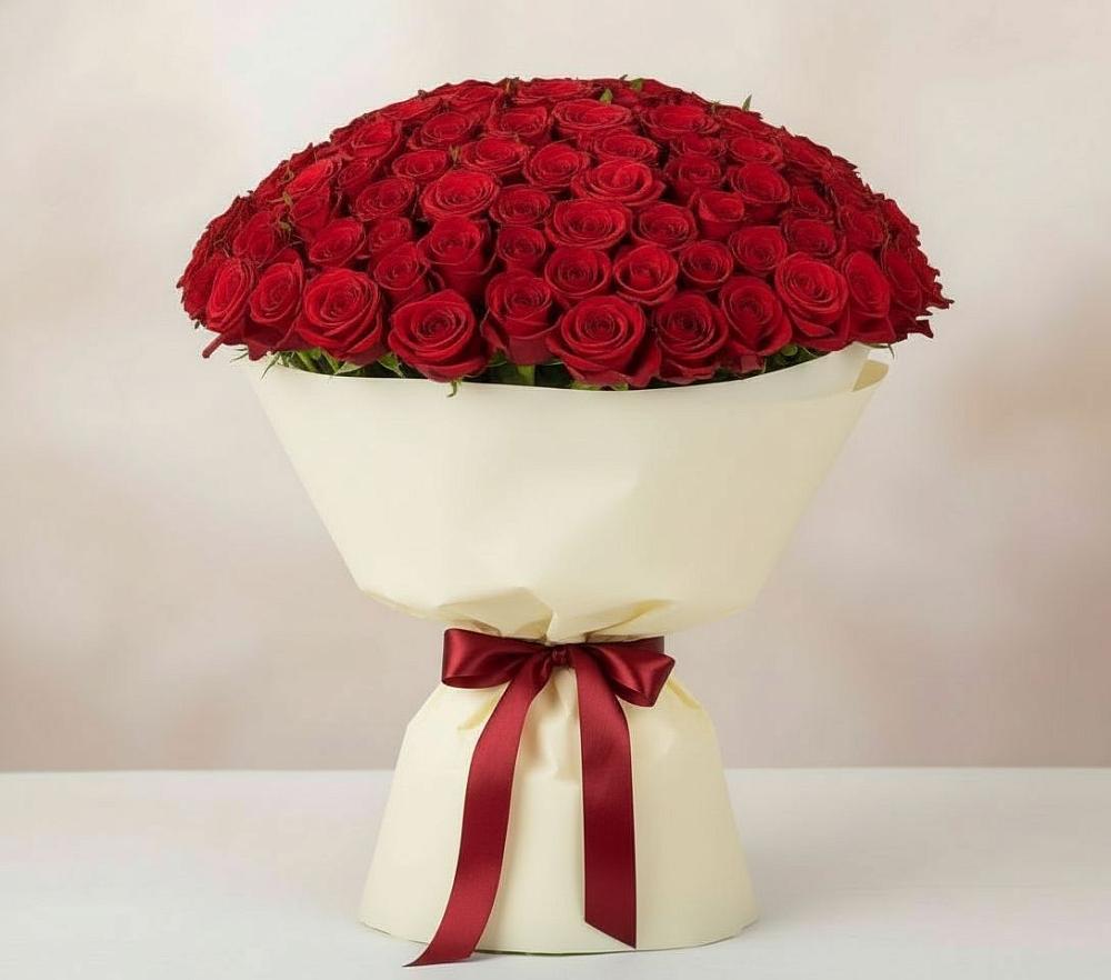 Букет 101 Красная роза Милано в Новофрязино