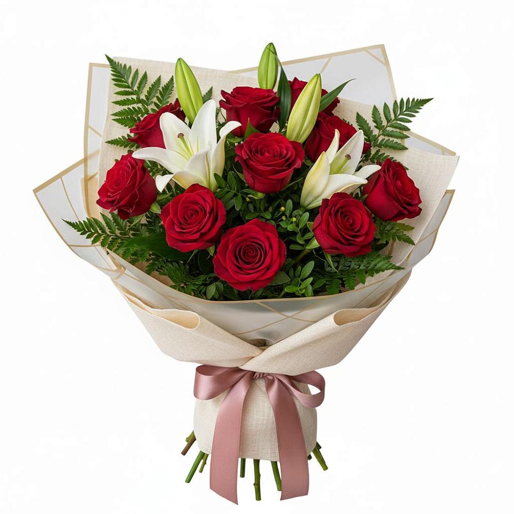 Букет цветов из: Лилии и Розы в Новофрязино