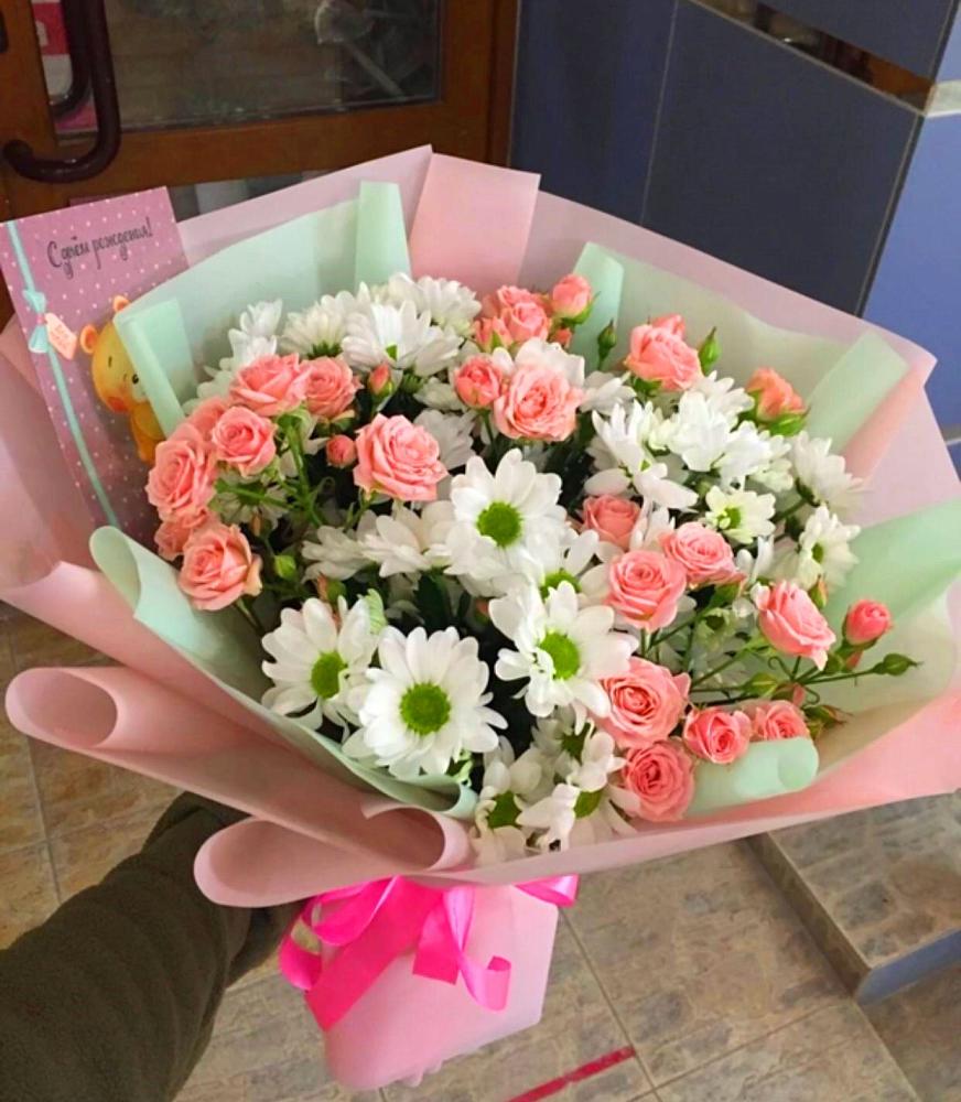 Букет цветов из: Розы и Хризантемы в Новофрязино