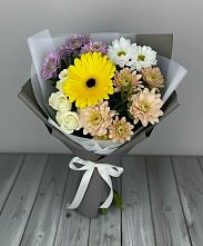 Букет цветов из:  Розы, Герберы и Хризантемы в Новофрязино