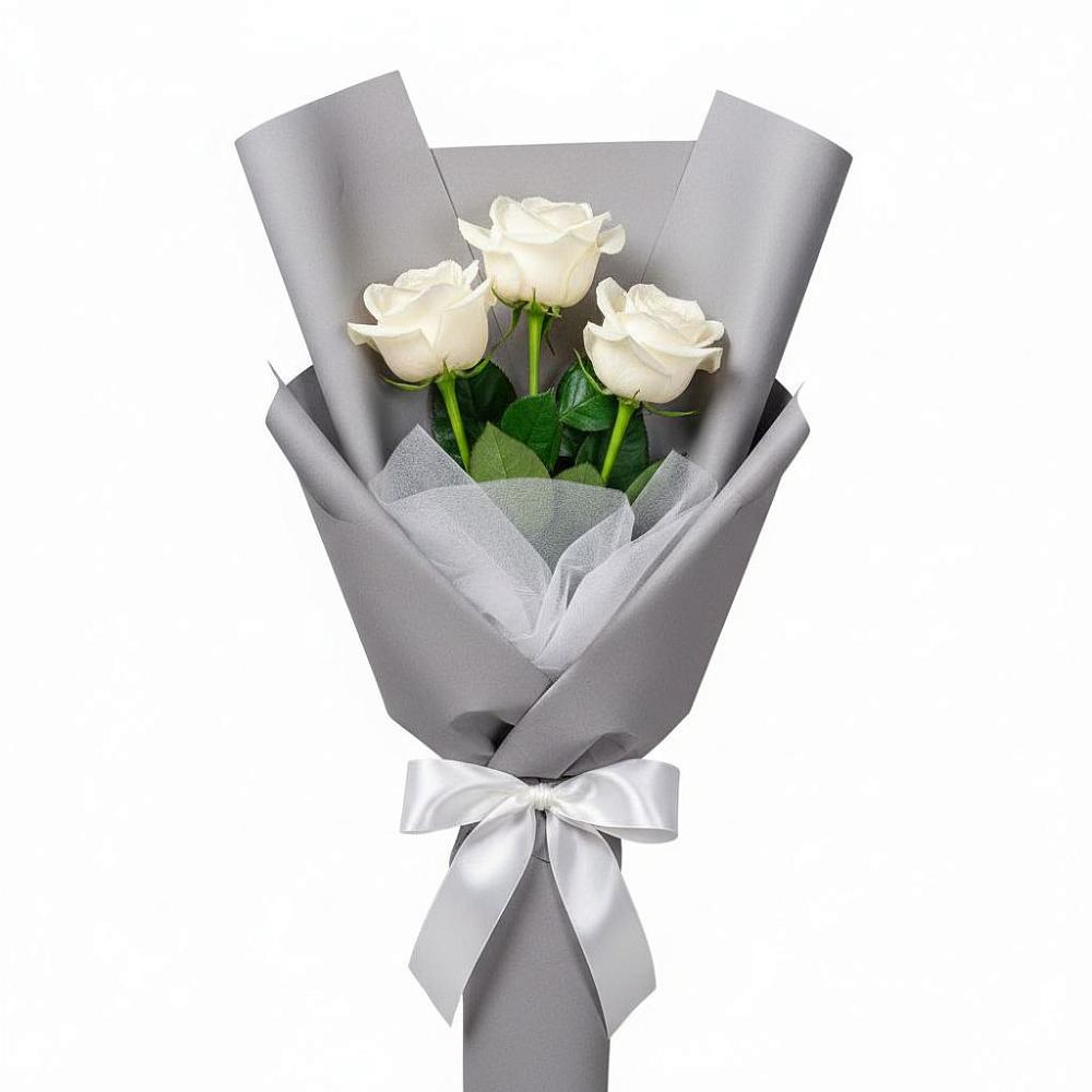Букет 3 белые розы в Новофрязино
