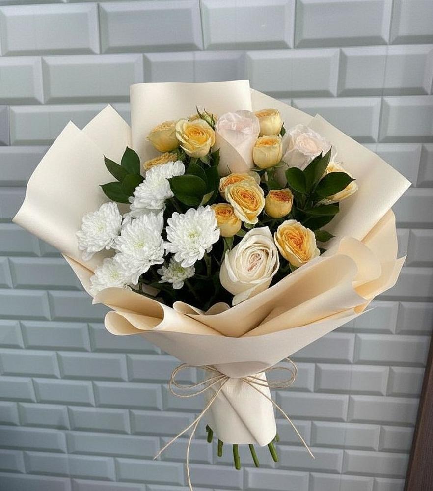 Букет цветов из: Розы и Хризантемы в Новофрязино