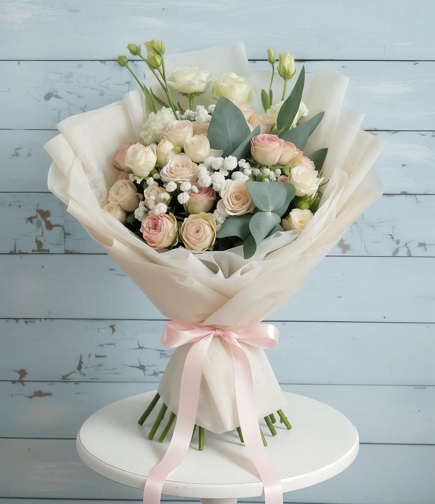 Букет цветов из: Розы и Лизиантусы в Новофрязино