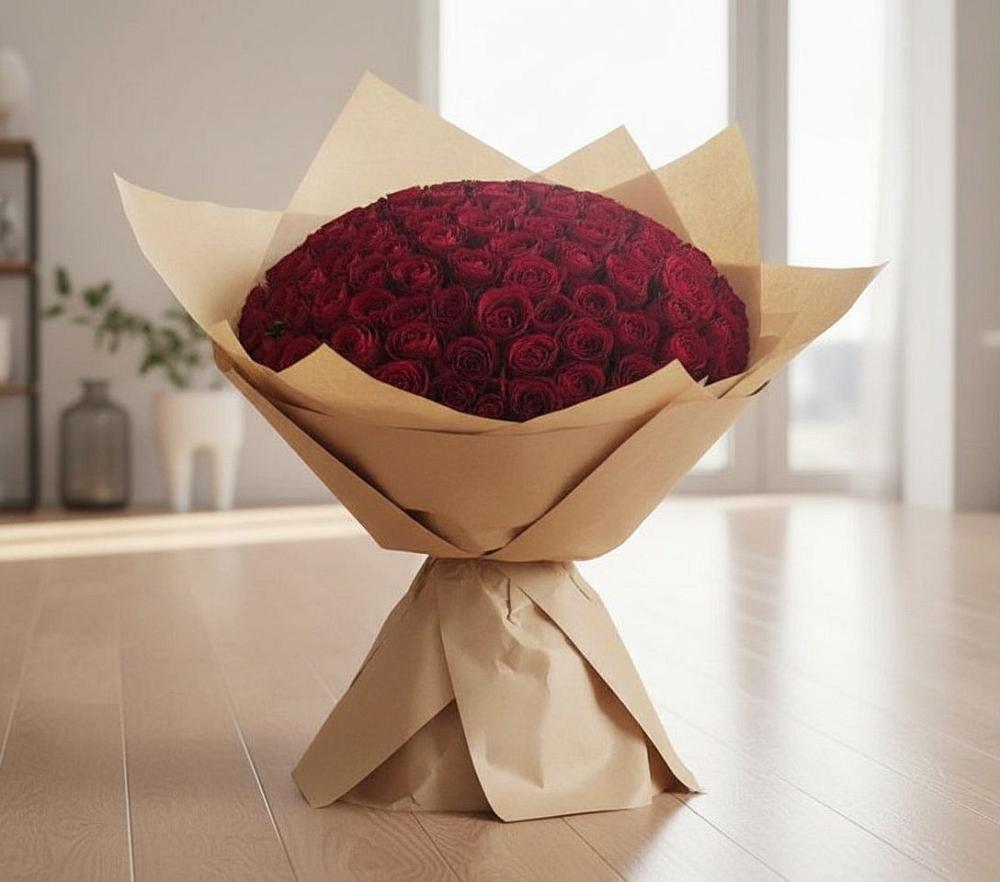 Букет 101 Красная роза в Новофрязино
