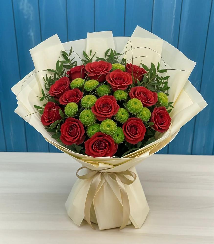 Букет цветов из: Розы и Хризантемы в Новофрязино