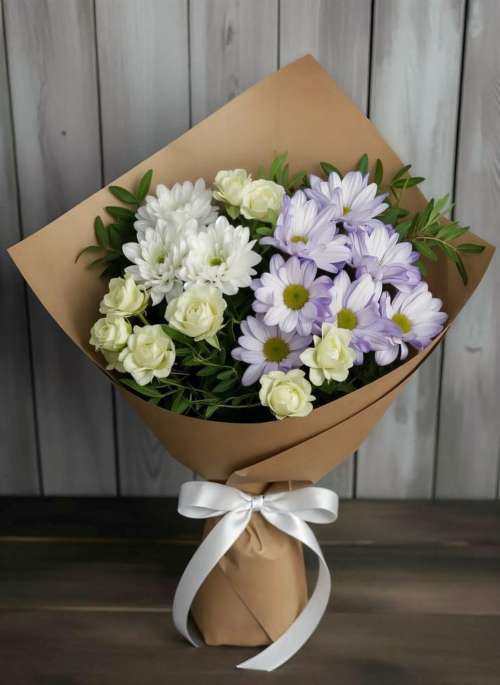 Букет цветов из: Хризантемы и Розы в Новофрязино